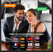 M75 Wireless Bluetooth AI Translator Earbuds(iPhone and Android Compatible)