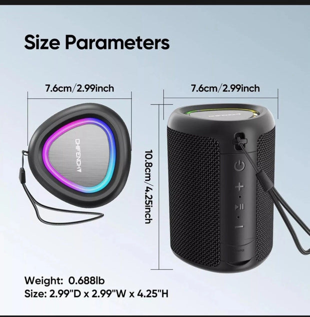 CHIFENCHY PulseSound A46 Bluetooth Speaker w/ Music Synced Lights TF Slot USB C